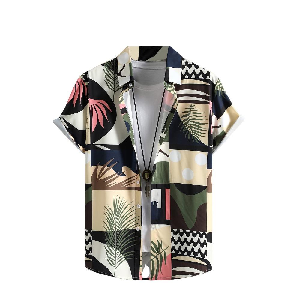 Summer Fashion Casual Holiday Beach Shirt 3D Flower Pattern T-shirt Retro Short Sleeve Street Vacation Outdoor Men's and Women's Shirt