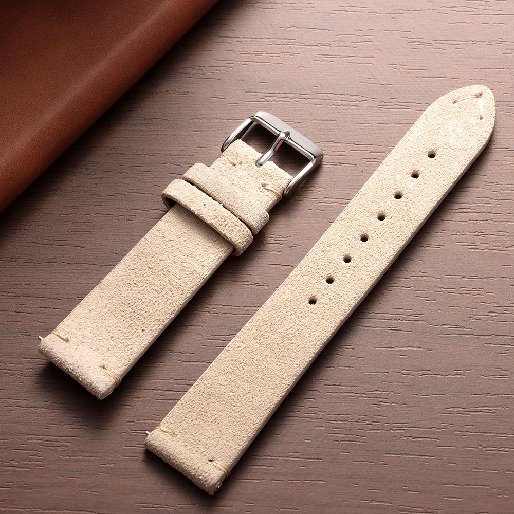 14mm 16mm 18mm 20mm 22mm Zamszowy Pasek do Zegarka Szary Vintage Pasek Zamienny Bransoletka Ręcznie Szyty Pasek do Zegarka dla Oris