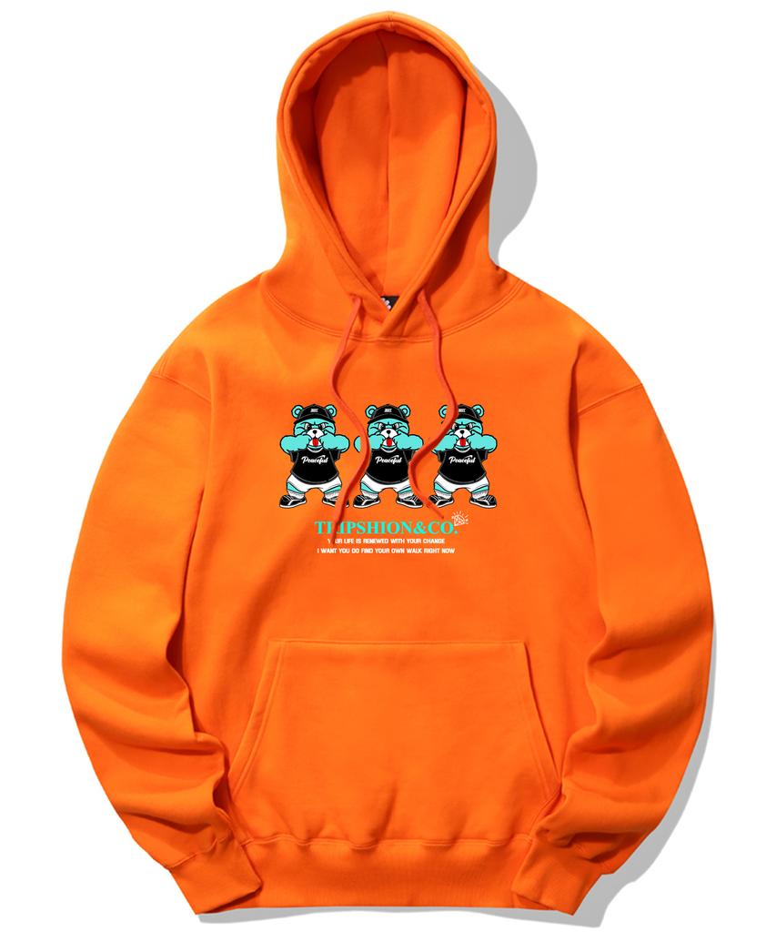 Mint Candy Bear Logo Hoodie - Orange