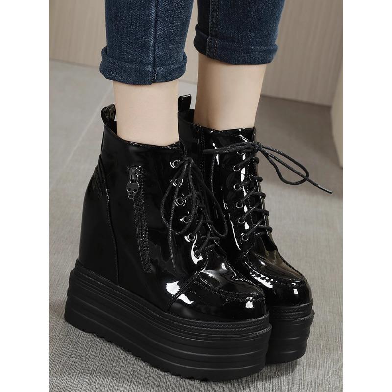 Fashion 14CM Super High Heel Short Boots Wedges Waterproof Platform Boots Fashion Within Increased Womens Boots
