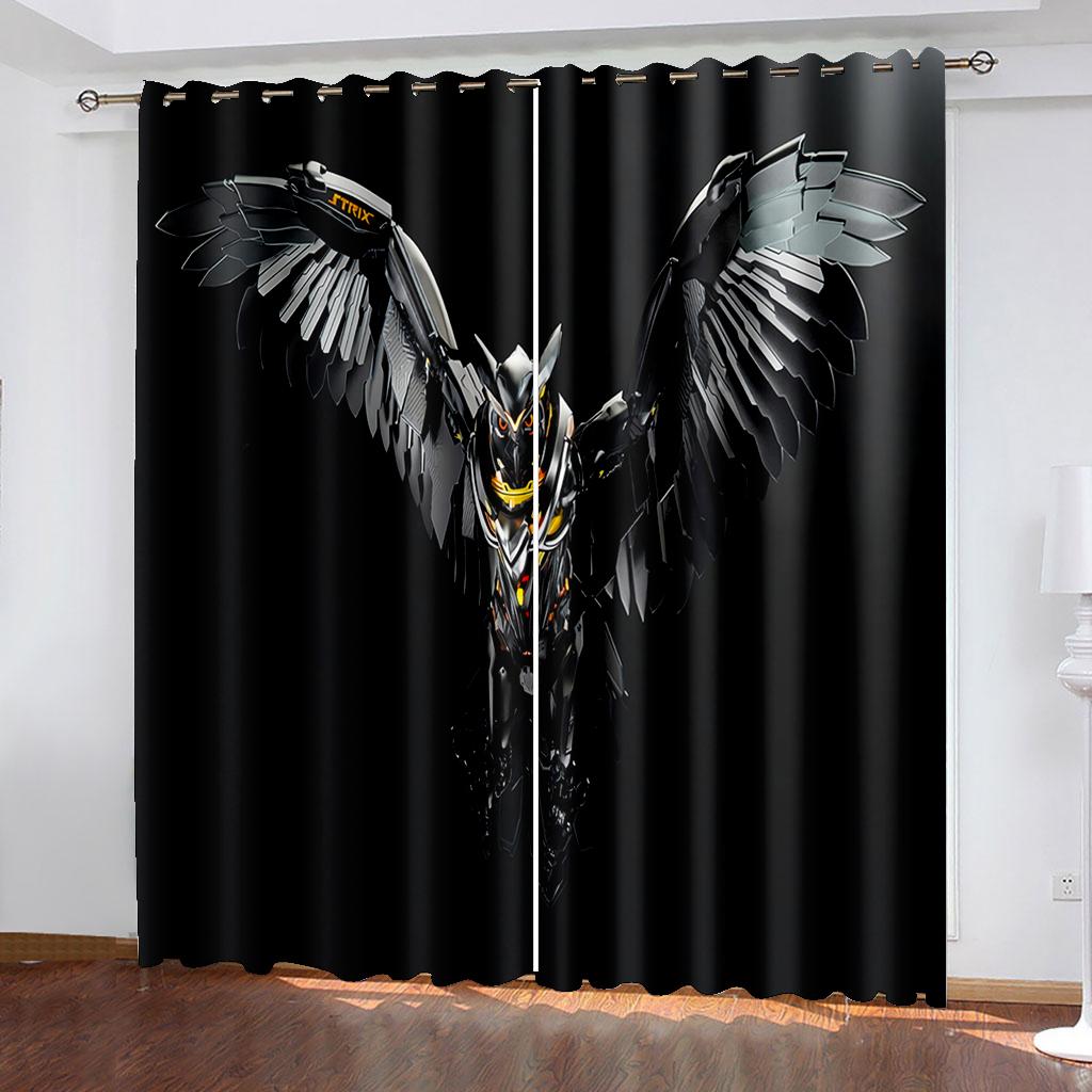 

Hacker Soldier Vibrant Red Dark Cool Child Window Area Window Coverings in Children Bedroom Living Room Hall Treatments Kitchen Decoration Drapes W50 X H130(CM)X2&Hook
