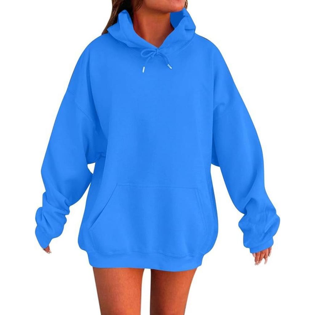 Falling Shoulder Sleeve Hooded Sweatshirt, Women's Autumn Thick Hooded Sweatshirt