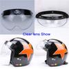 Visores Universales para Motocicletas Estilo Piloto Retro Estándar de 3 Botones de Presión Abatibles Hacia Arriba Abajo Casco Abierto Parabrisas Duradero