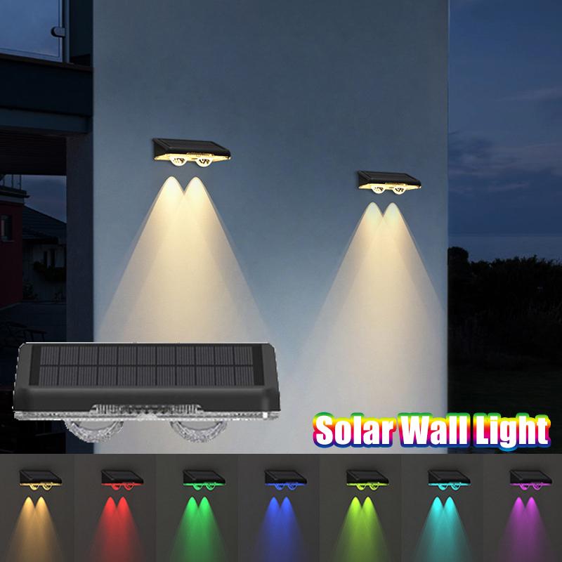 Solar LED Light Solar Wall Lamp Outdoor IP65 Waterproof High Brightness Luminous Lighting for Outdoor Garden Balcony Decoration