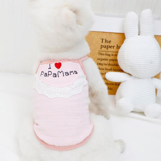 

Pet Vest Eye-Catching Lace Design Loose Neck Cooling Pet Clothes Bulldog Coat