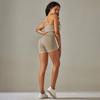 European and American Seamless Solid Color Cross Back Sports Bra Yoga Suit Running Fitness Shorts Two-piece Set