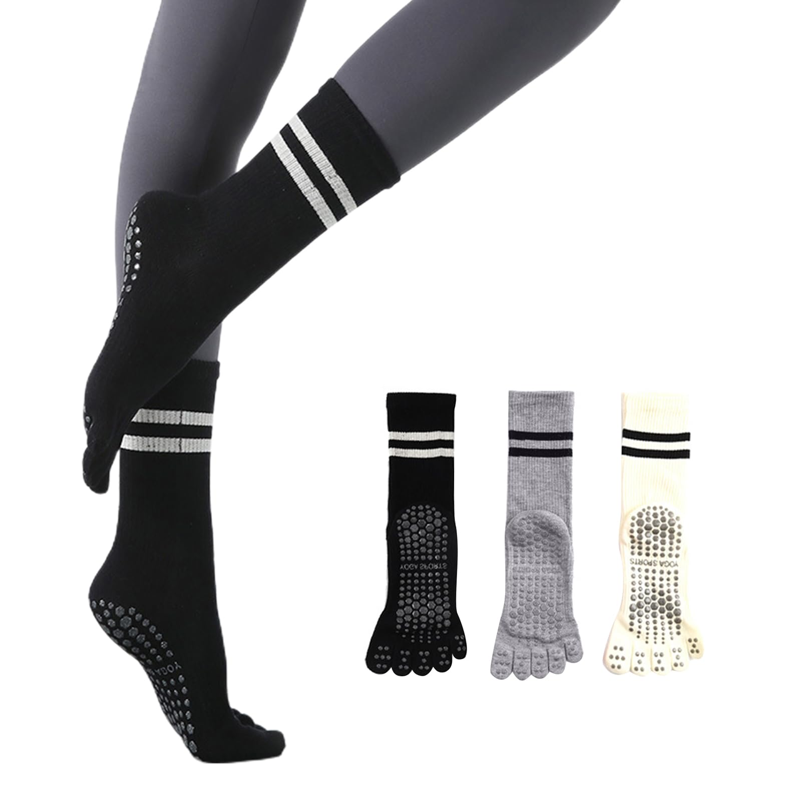 

GreenGee Yoga Cold Weather Pilates Antibacterial and Suitable for All Unisex Women s Five-Toe Socks, Non-Slip, Cotton, Warm, Protection, Socks,