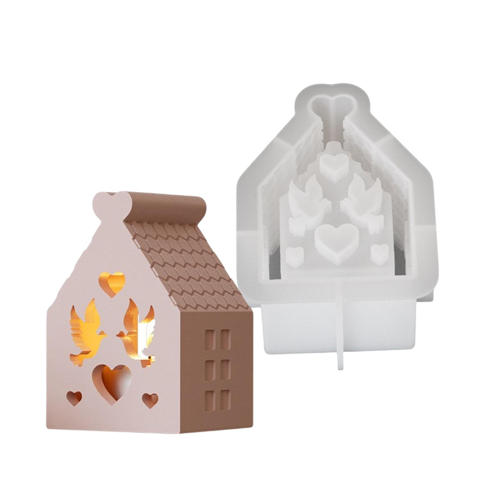 

3D силиконовая форма для подсвечника для домашнего декора и рукоделия, форма для ночника, выдолбленная форма для украшения в форме дома 1