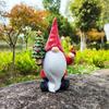 Claus Santa Festive Resin Figurine Holding Christmas Tree Charming Garden Decor