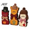 2D Flat Cat Ornaments 3Pcs Christmas Wooden with Hat and Bow Tie, Decorative Decor Thanksgiving Tabletop Figurines, Cute Desktop Decoration
