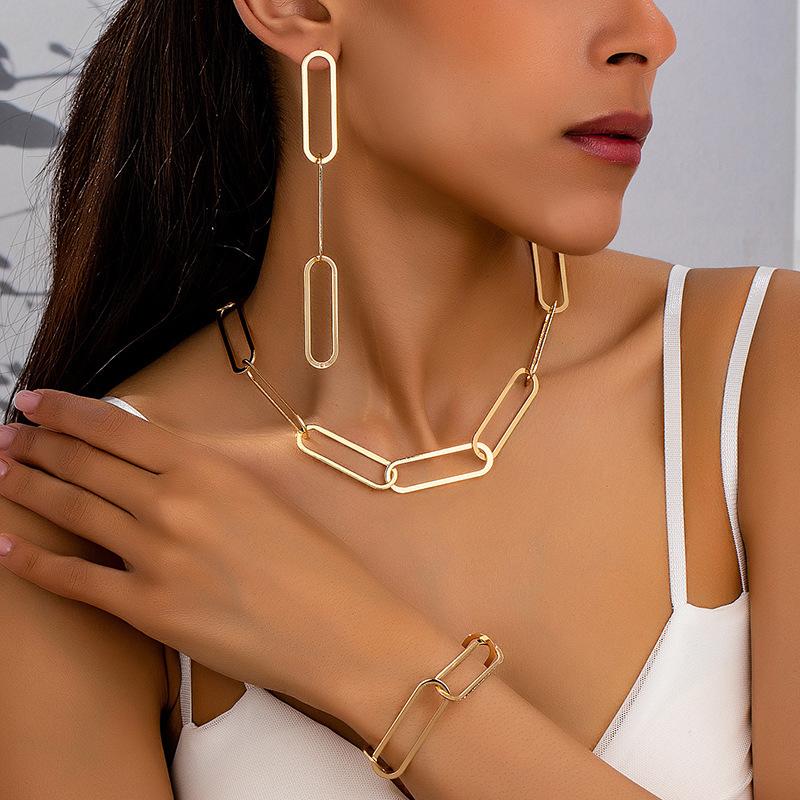 

Модные серьги-подвески для женского комплекта ювелирных изделий золотой