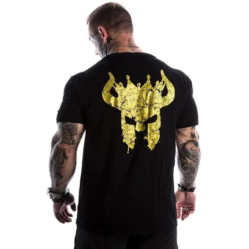 Ανδρικό T-shirt Γυμναστηρίου Fitness Bodybuilding Κοντομάνικο OX Μπλουζάκι από Βαμβάκι με Εκτύπωση 2024 Νεότερο Ανδρικό Καθημερινό Μοντέρνο T-shirt Τοπ Ρούχα