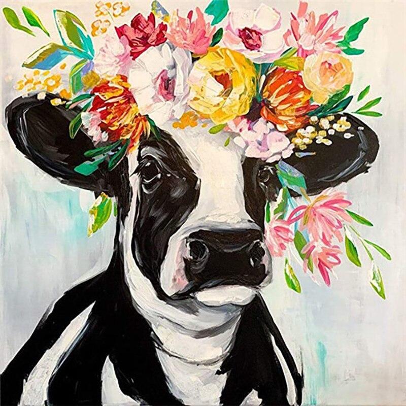 Nou Tablou 5D DIY cu Diamante, Bovine, Broderie cu Diamante, Animale, Cusătură în Cruce, Burghiu Rotund Complet, Artizanat Manual, Decor Acasă, Cadou