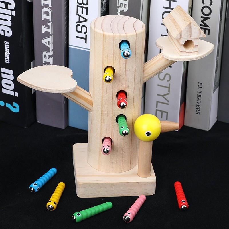 Wooden Early Education Bunny Day And Night Color Toy Car Children'S Educational Creative Splicing Building Block Baby