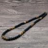 Vintage Choker Chakra Necklace Charm 6mm Natural Lava Stone Necklace Men Boy Short Necklace Male Casual Jewelry Husband Pulseras