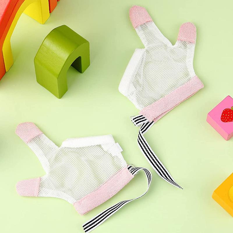 1 pár ochranných rukavic proti kousání a jedení rukou pro děti, kojence, miminka, prevence kousání prstů a nehtů, rukavice pro batolata, děti, neškodný set