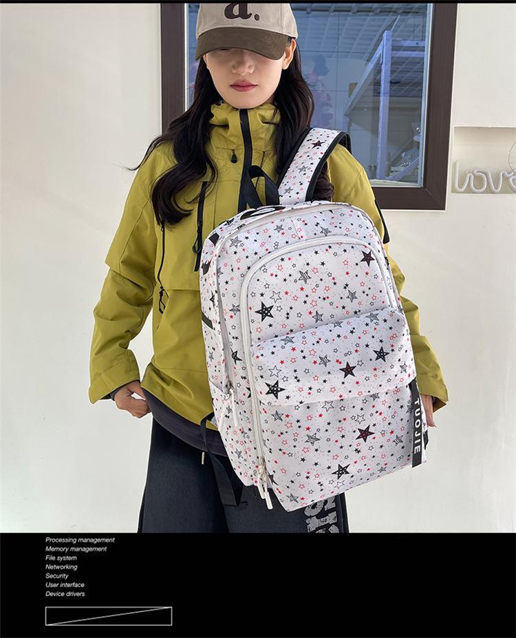 Schoolbag American Backpack Women's Large-capacity Versatile Junior High School High School Student Schoolbag High Value Polka Dot Backpack