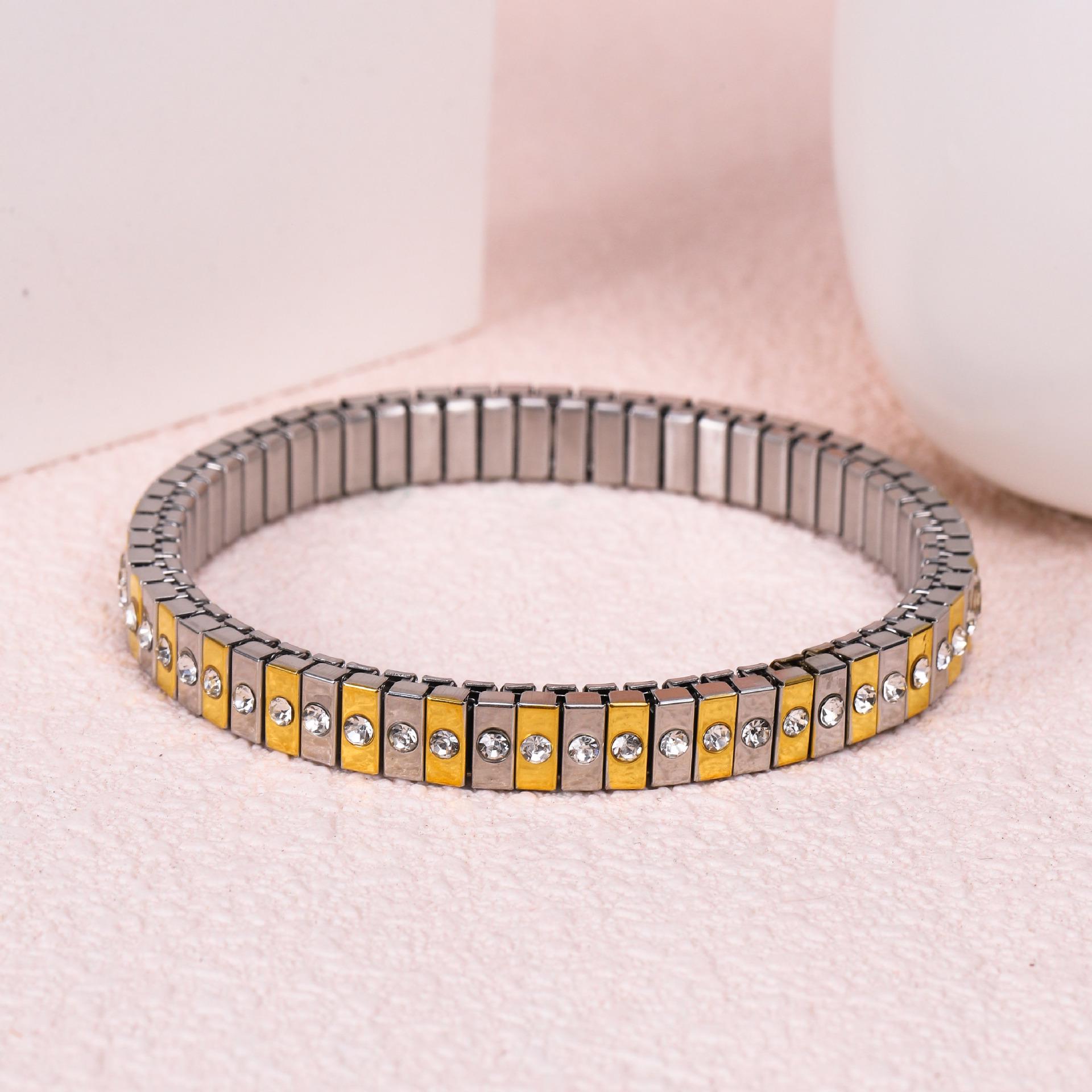 Роскошный эластичный браслет из нержавеющей стали - Минималистичный браслет-манжета ручной работы с регулируемым размером