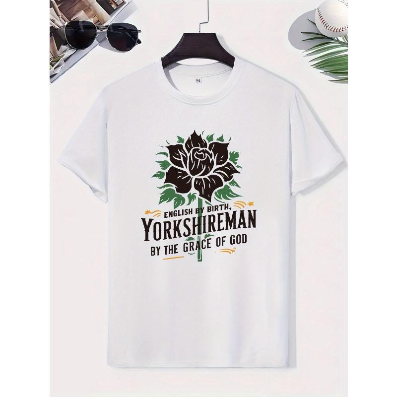 Fashion Print Men's Summer Short-sleeved T-shirts, Fashionable and Trendy Printed Men's Bottoming Shirts, Spring and Summer Round Neck Casual
