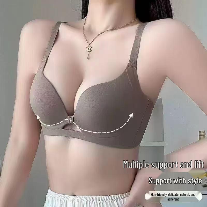 Original Red Seamless Uplift Anti-Sag Bra with Side Support, No Underwire