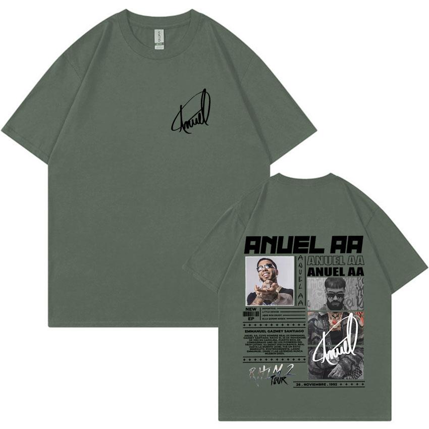 

2025 Hot Sale Rapper ANUEL AA Real Hastala Muerte Tour Aesthetic Oversized Crewneck T Shirt Men Fashion Cotton Short Sleeve Tees 3XL