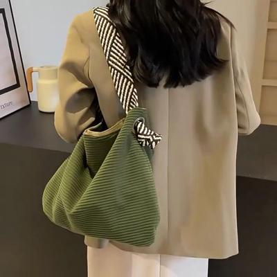 Herbst & Winter Cord Damen Umhängetasche Lässig Einfache Große Kapazität Tragetasche Lässig Pendeln Weibliche Messenger Bags