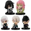 Sale Demon Slayer Figure Toy Anime Kimetsu No Yaiba Q Version Sitting Tanjiro Nidouzi Inosuke Zenizu PVD Figurine Model Doll
