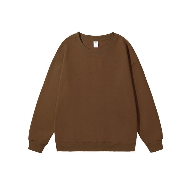 Sudadera Básica Casual Holgada de Color Sólido con Cuello Redondo para Hombre