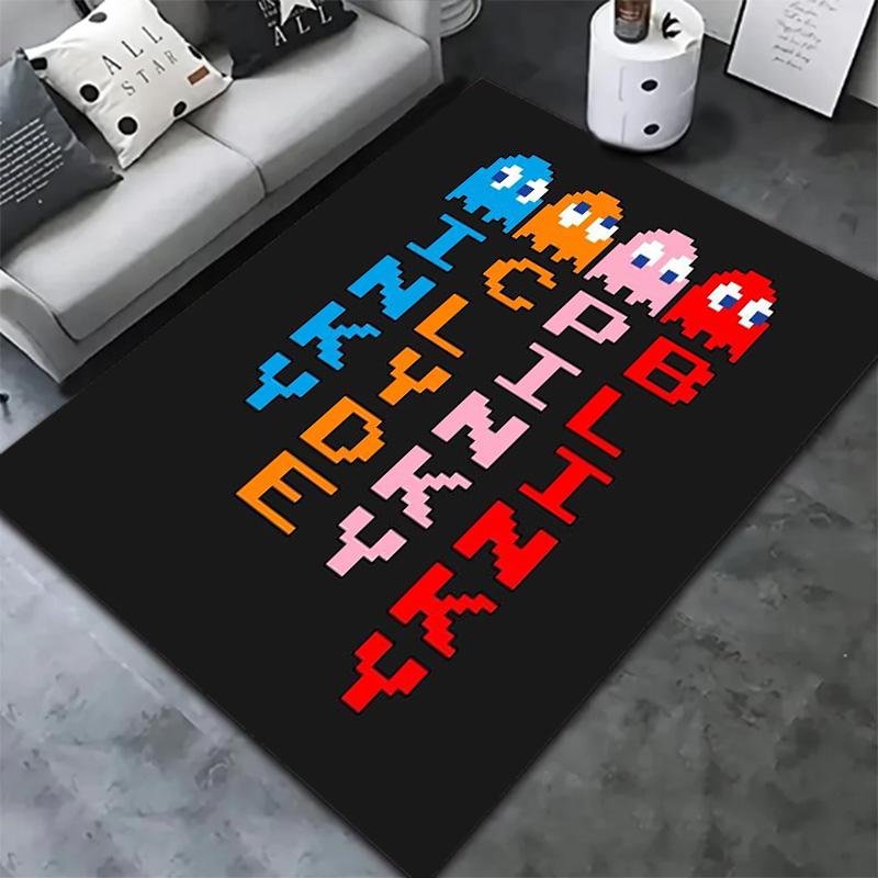 Pac-Man Carpet Rug for Living Room Bedroom Home Sofa Decoration,Kids play Non-slip Floor Mat