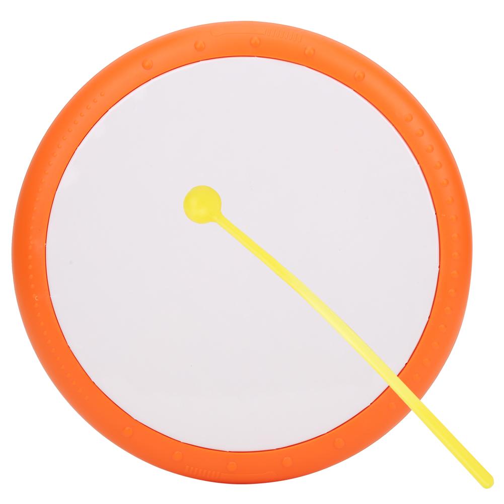 

Бубен барабан с барабанной палочкой пластиковый ударный музыкальный инструмент оранжевый развивающие игрушки