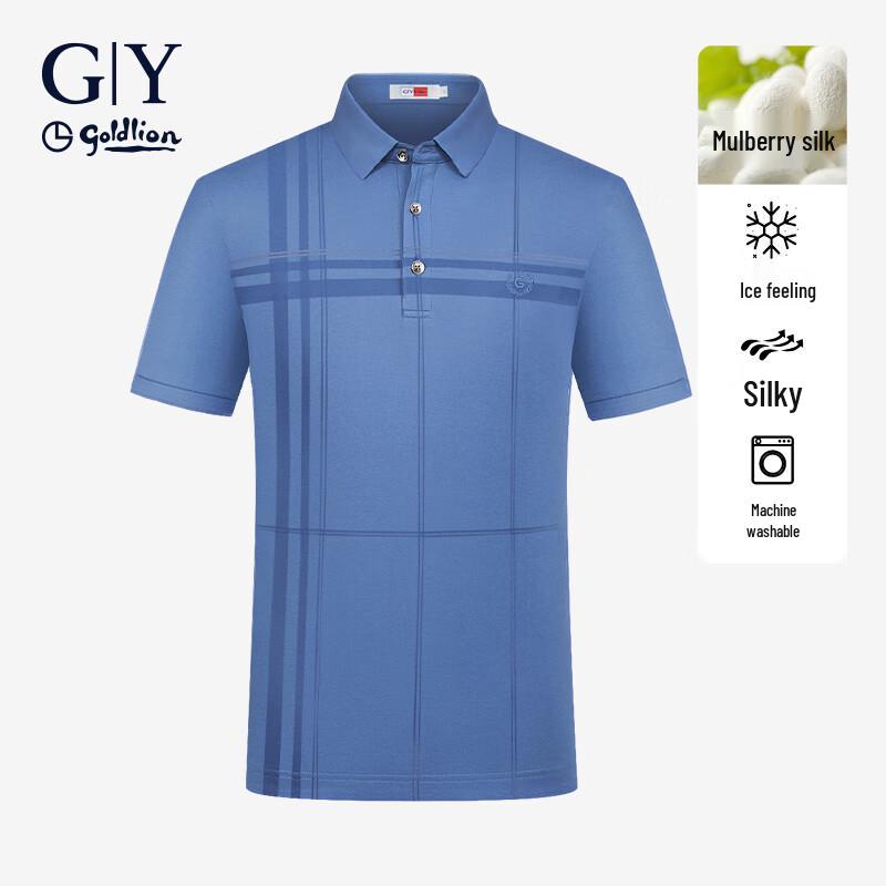 Goldlion Men s Summer Silk Blend Polo Shirt TSF0056-MD163 3XL