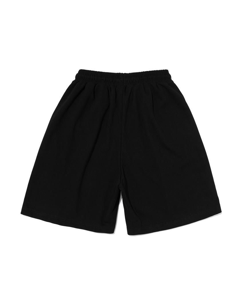 ANALOG MOOD Soft Plain Pintuck Cotton Shorts (Black)