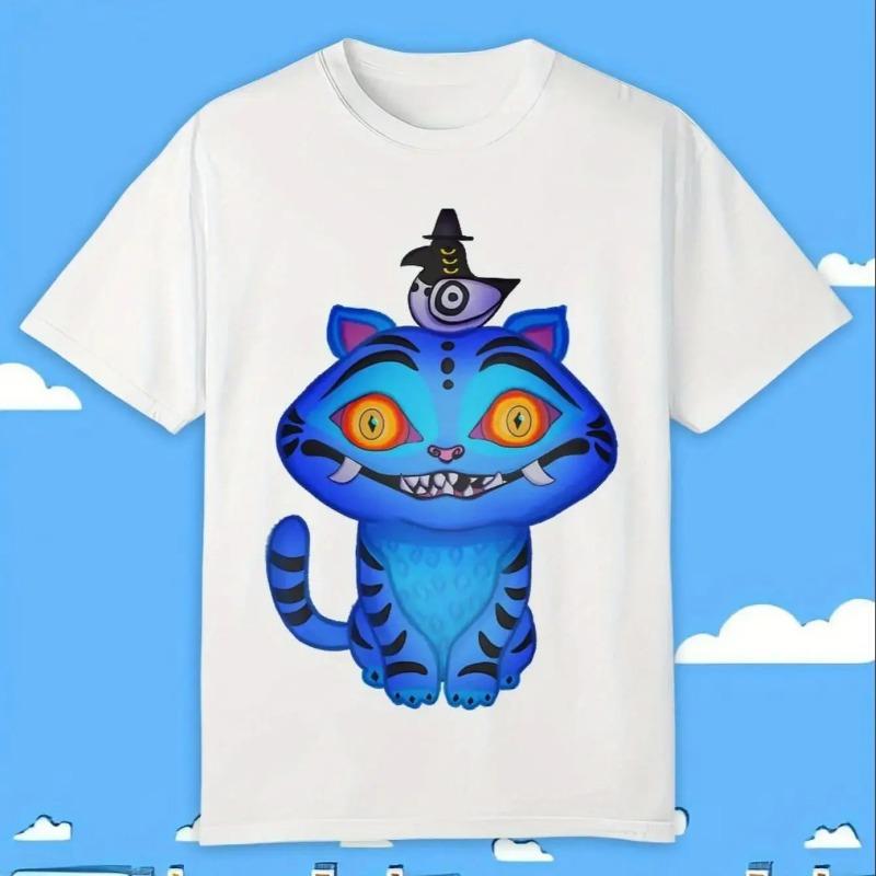 Vintage Derpy Tiger KPop Demon Hunters Print T-Shirt Anime Short Sleeve Tee Summer Girl Boy Shirt Casual Tops Crewneck Clothing