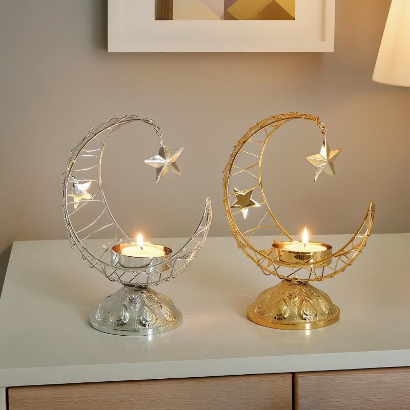 Halbmondförmiger Metall-Räuchergefäß, Goldener Wohnzimmer-Desktop-Aroma-Diffusor, Dekorationsartikel