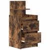 Nightstand with 2 Drawers Smoked Oak Finish 38 x 34 x 80 cm
