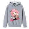 Cute casual hooded sweatshirt for kids, cartoon girl with plush toy art design, skin-friendly fabric, easy matching for school and daily occasions.