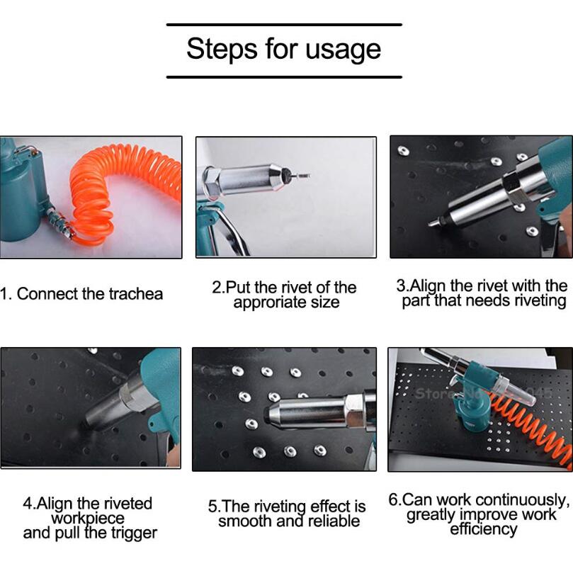 Pneumatic Blind Rivet Gun Professional 2.4-5.0MM Heavy Duty Air Hydraulic Riveter Professional Pneumatic Riveting Gun
