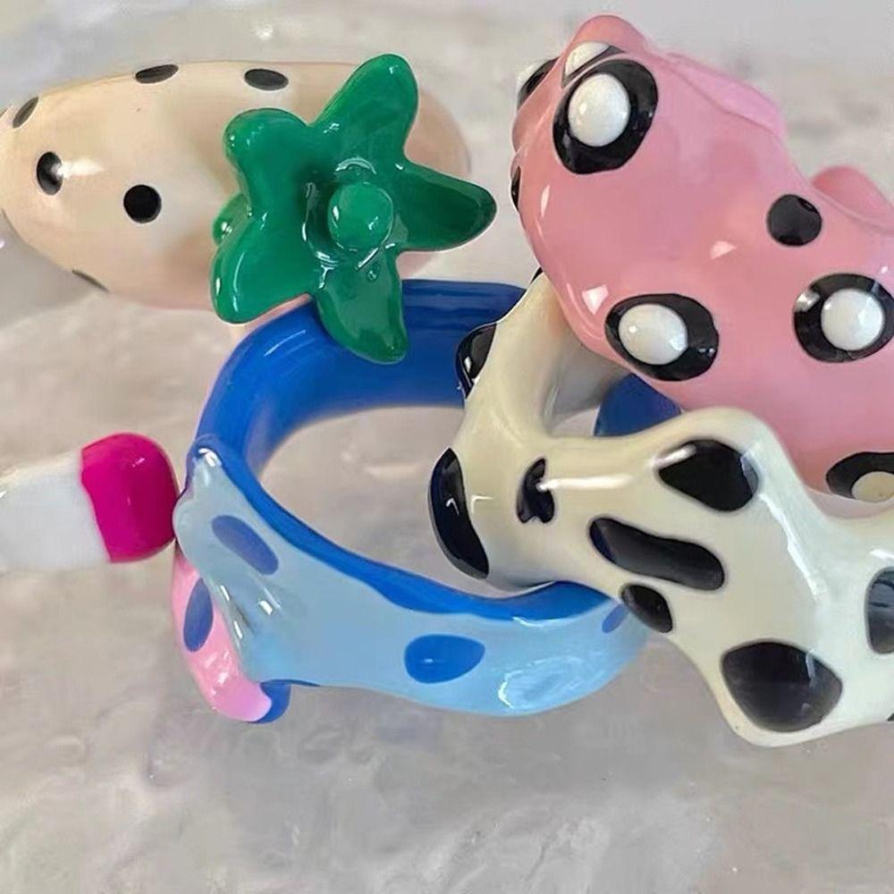 Dropping Process Opening Ring Polka Dot Fashion Jewelry Vintage Ring Korean Style Ring Women Ring