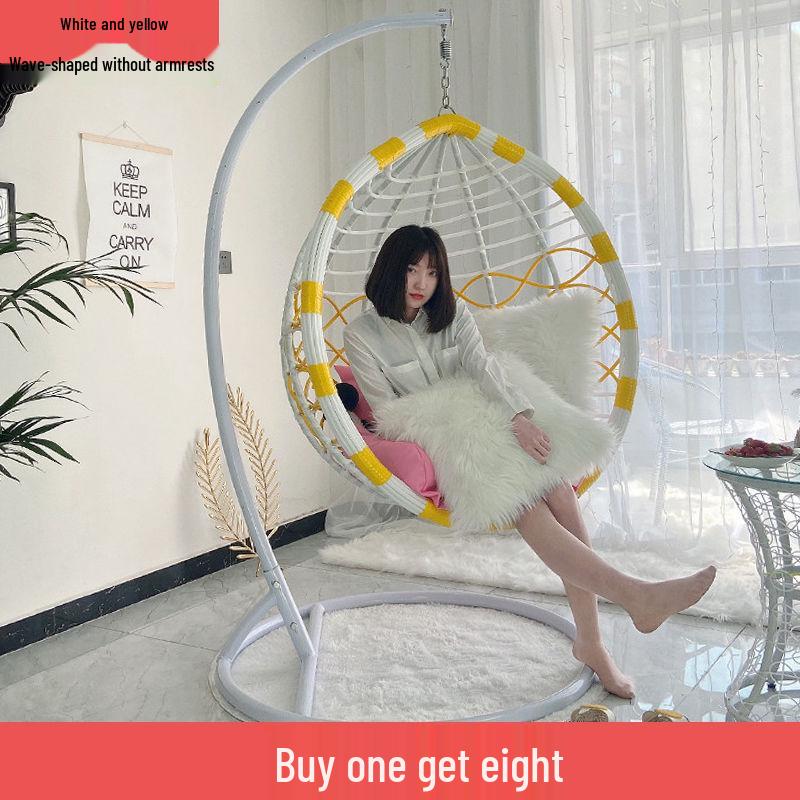 Double Wicker Hanging Basket Chair: Indoor/Outdoor Bird's Nest Swing Chair for Balcony & Leisure