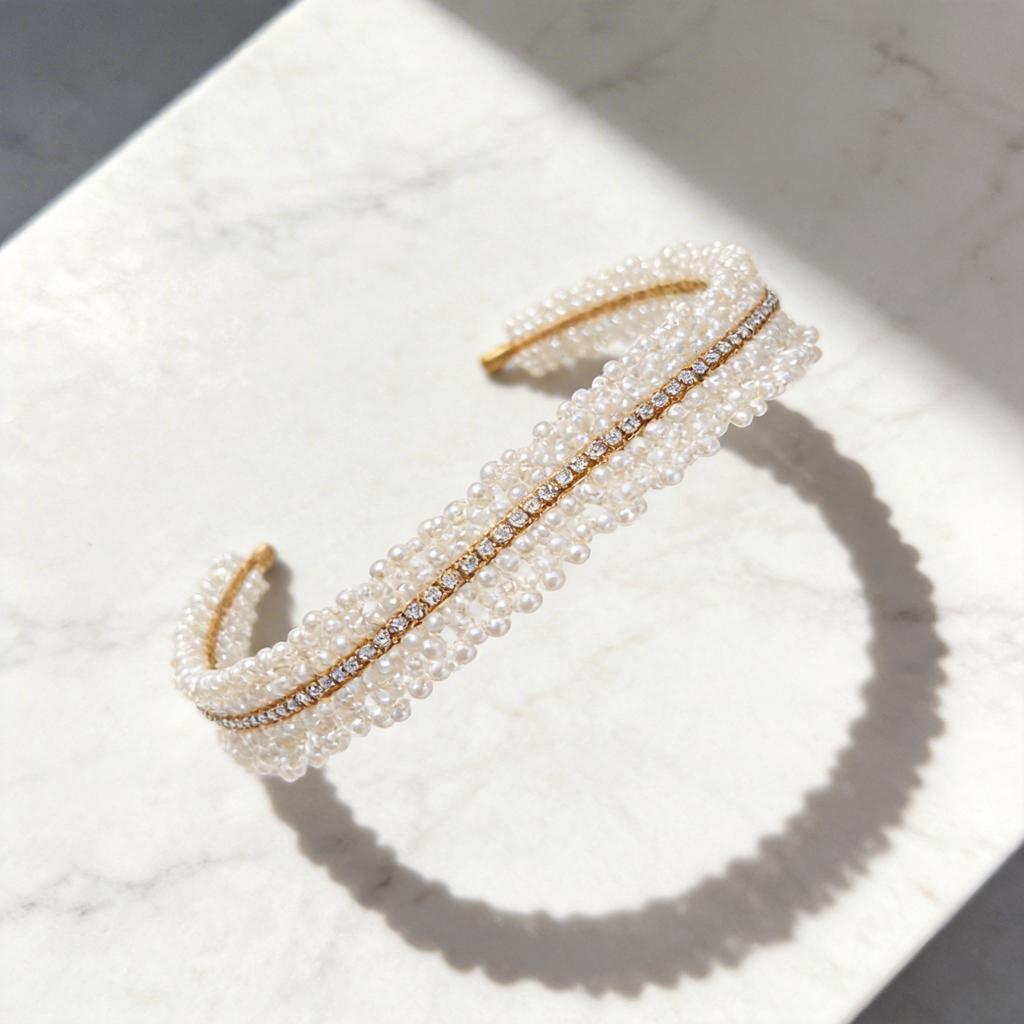 Woven Hair Accessory Sturdy Wedding Hair Accessory Gold Wire Hairband Exquisite Bridal Pearl Headband For Daily Commutes Bridal
