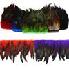 10Meter Rooster Feathers Fringe Trim On Tape Chicken Pheasant Feather for Clothes Carnival Ribbon Flecos Sewing Trimmings Plumes