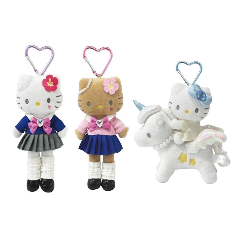 15cm Kawaii Sanrio Long Legs Plush Keychain Hello Kitty My Melody Bag Pendant Cartoon Doll Toy Gift