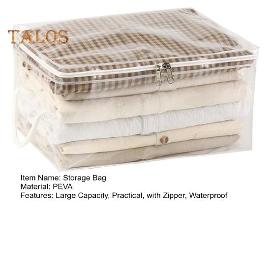 Torba do przechowywania kołder z podwójnymi zamkami błyskawicznymi Duża pojemność Przezroczysta konstrukcja Wodoodporna Łatwa do czyszczenia Wielokrotnego użytku Odporna na wilgoć torba do przechowywania