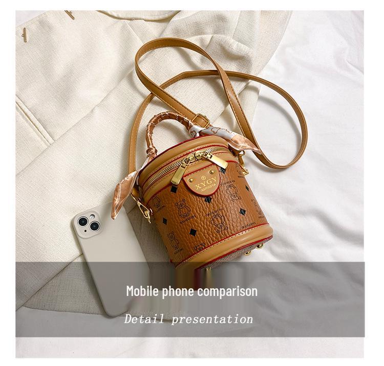 New 2025 Retro Printed Bucket Bag - Trendy, High-End Fashion Shoulder Handbag for Women