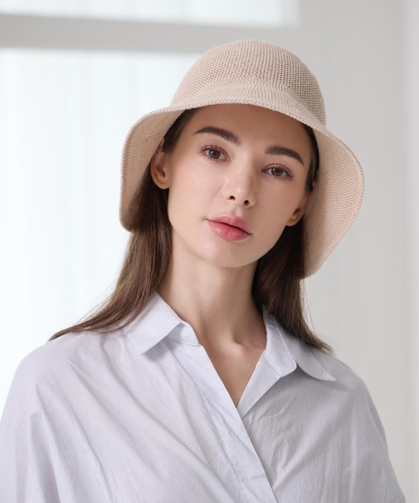 Koipeu Back Shirred Cotton Bonnet Hat Cf081Ht069