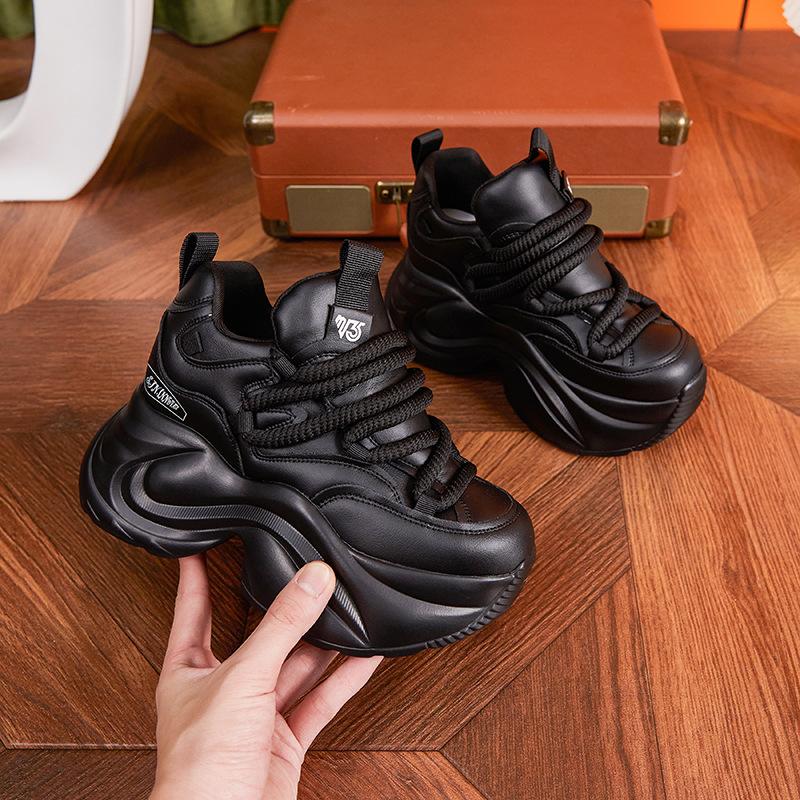 Platform Dad Shoes Women's 2025 New Spring Height Increase Women's Shoes Muffin Shoes Fashion Versatile Casual Sports Shoes