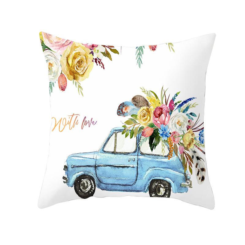 Pink Series Valentine's Day Peach Skin Pillowcase Home Sofa Cushion Cover Square Pillowcase