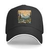 CorduroyStyle Baseball Cap with Mountain Stream Landscape Print  Adjustable Lightweight Warm Winte Sandwich Baseball Cap