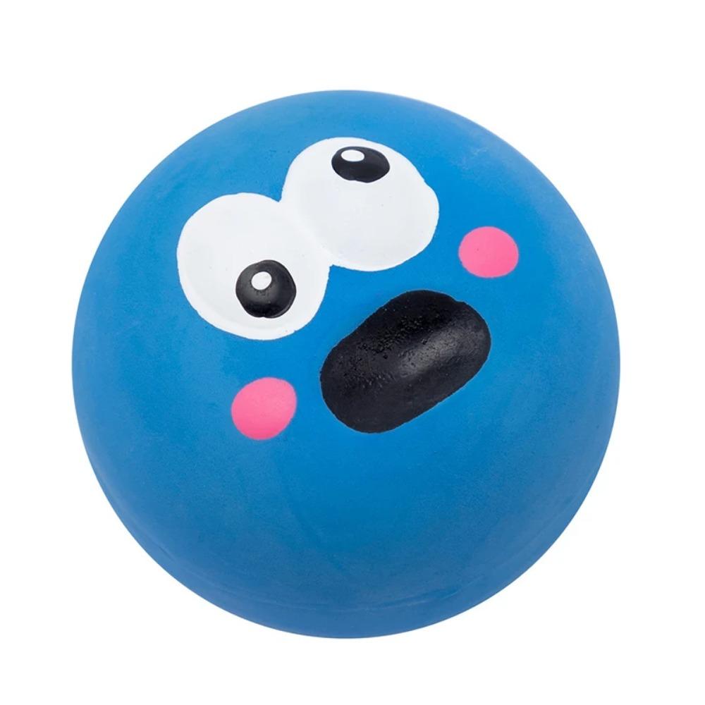 Squeaky Dog Rubber Chew Ball, Bite Resistant Teeth Cleaning Toy, Interactive Sound Puppy Play Toy for Small Medium Large Breeds