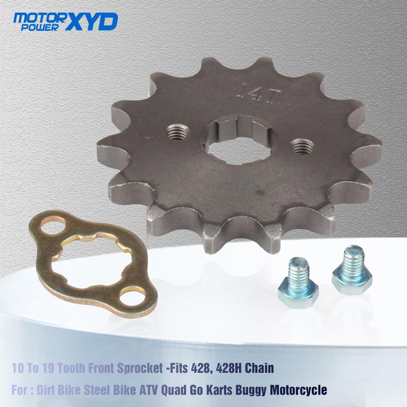 428# 20mm 10 11 12 13 14 15 16 17 18 19 T Teeth Front Engine Chain Sprocket For Dirt Pit Bike Monkey ATV Quad Go Kart